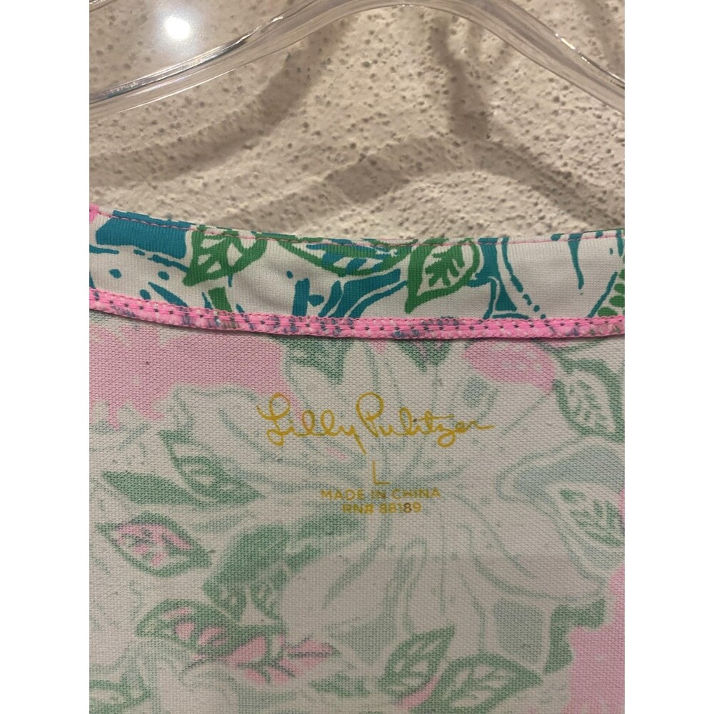Lilly Pulitzer Nadine Dress Womens Large Multicolor Floral 3/4 Sleeve Tropical - Picture 3 of 4